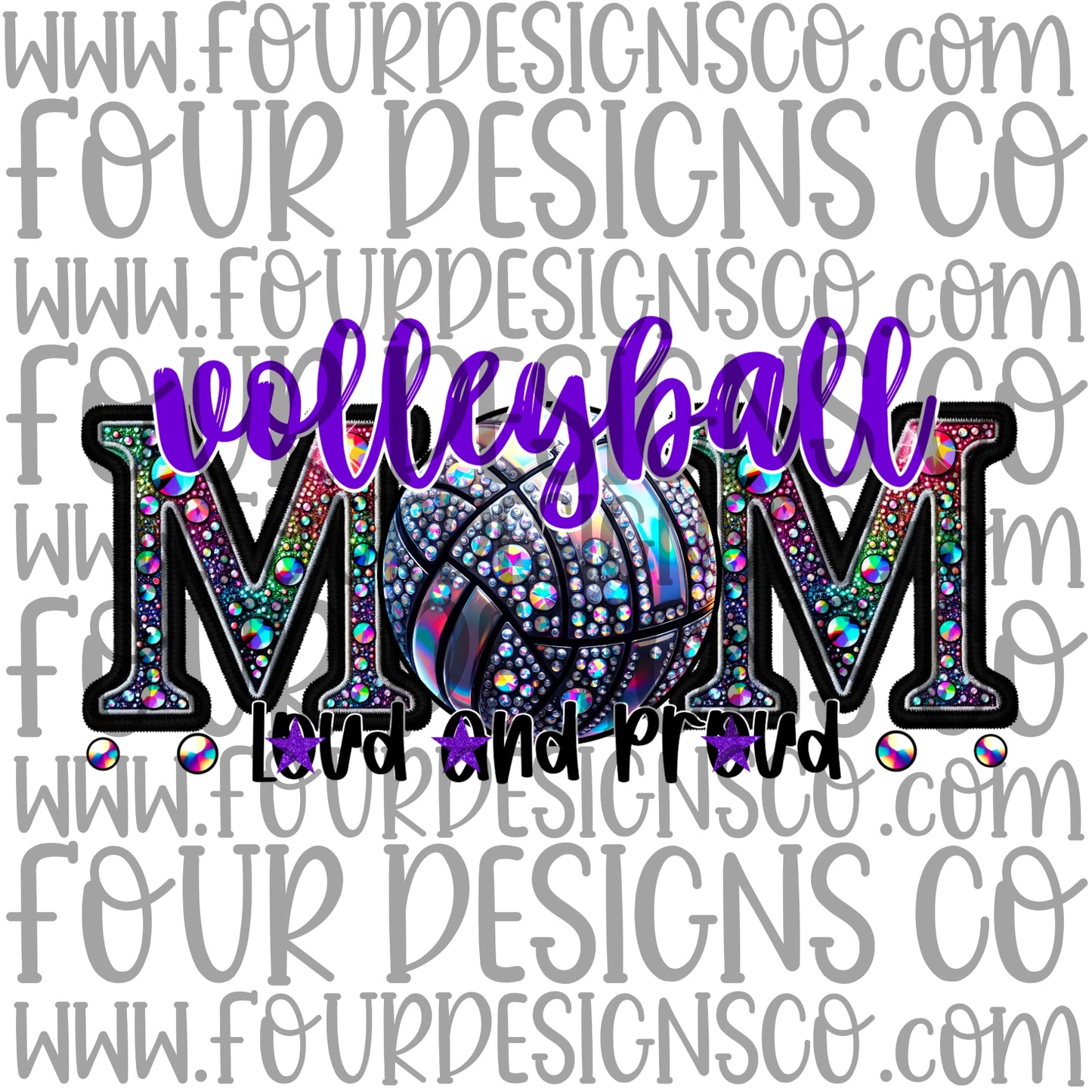 Volleyball Mom Purple