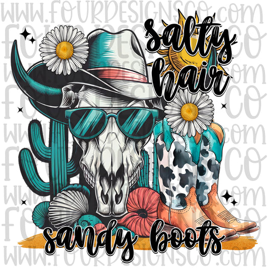 Salty hair, sandy boots