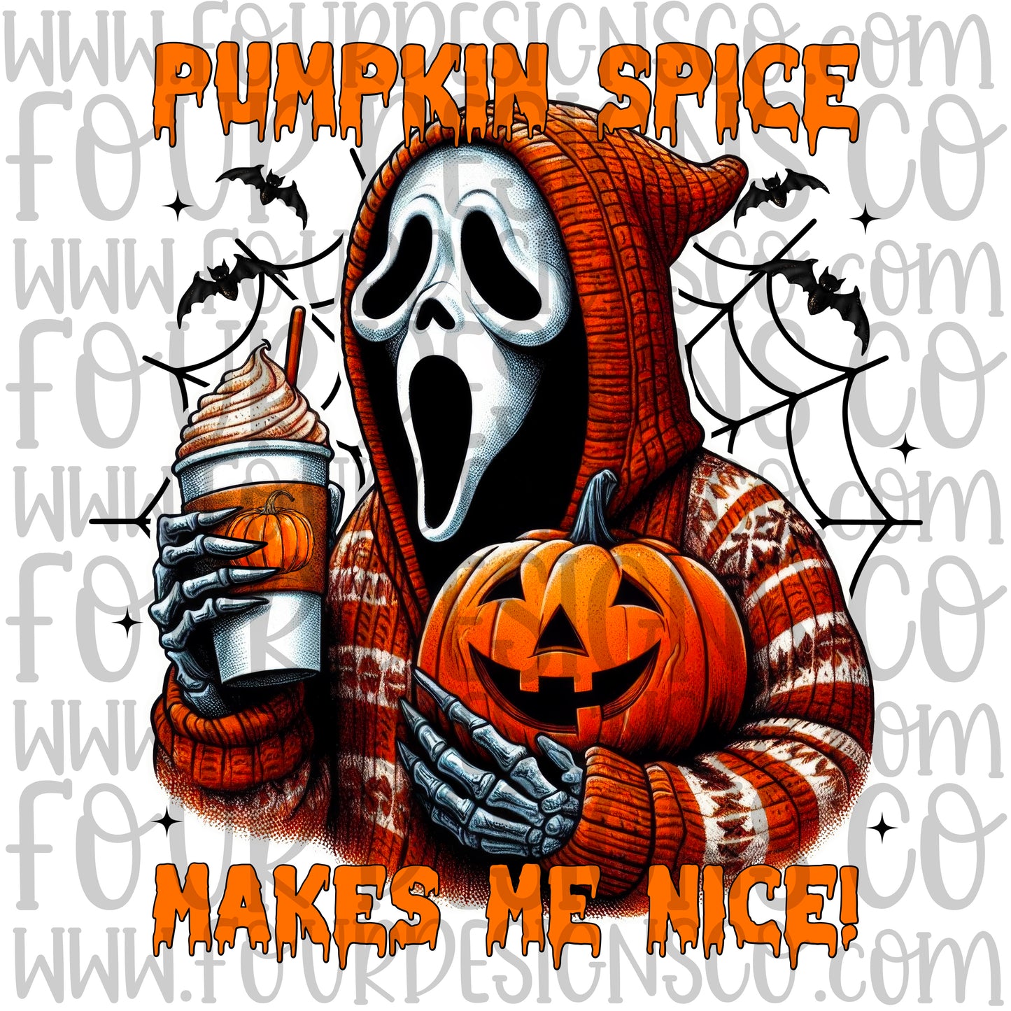 Ghost face pumpkin spice