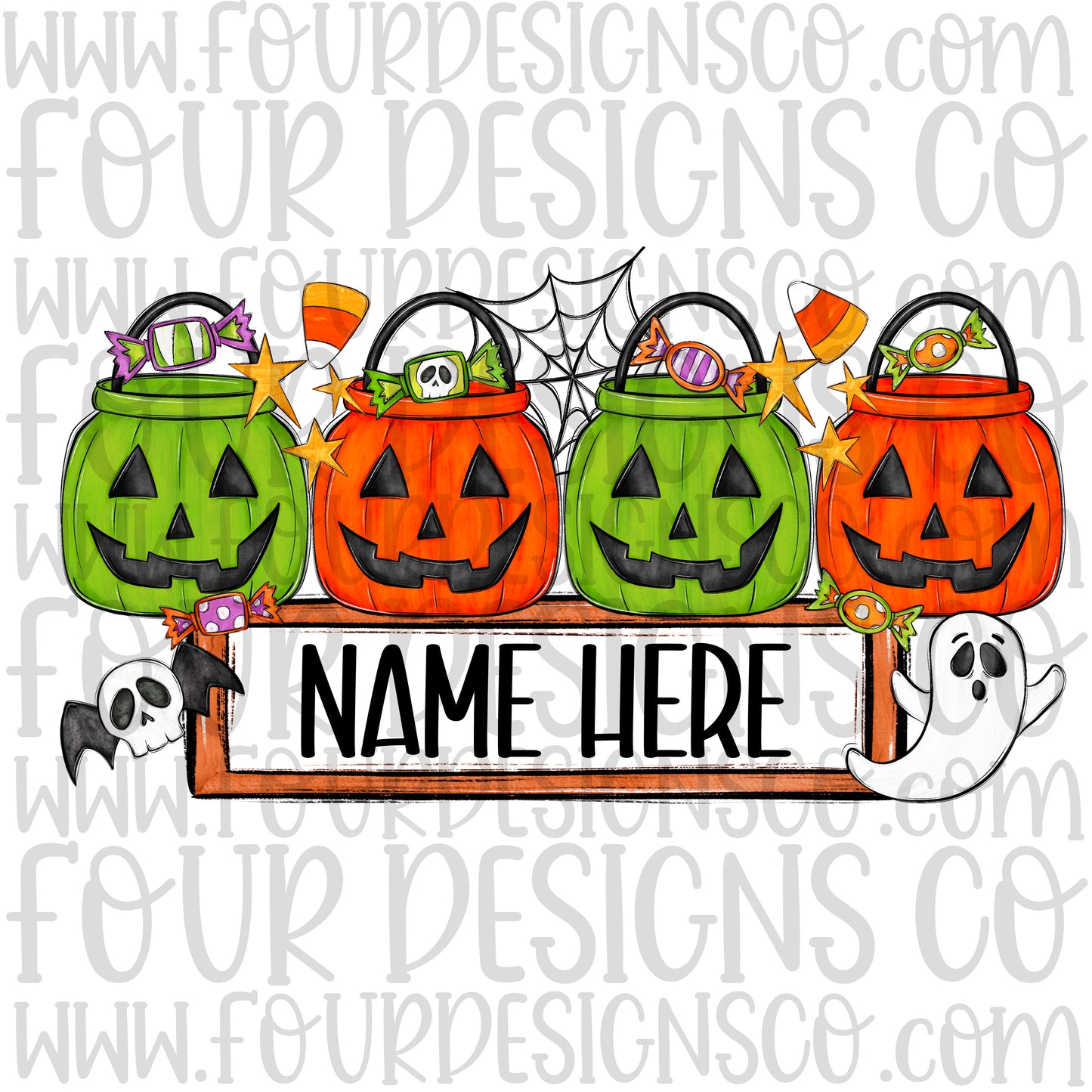 Customizable kids Halloween buckets