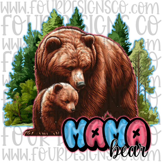 Blue/pink- mama bear