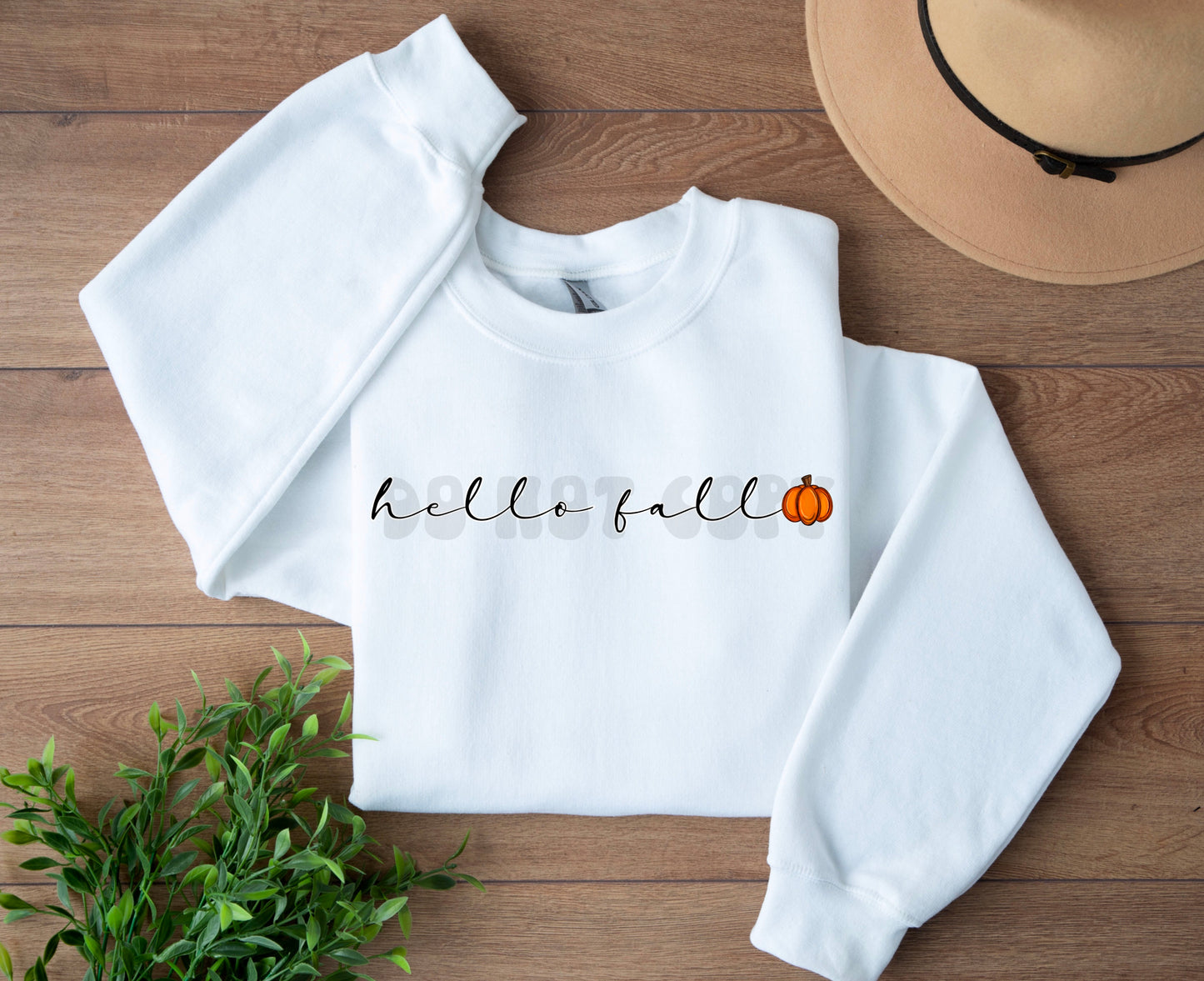 Simple hello fall with pumpkin