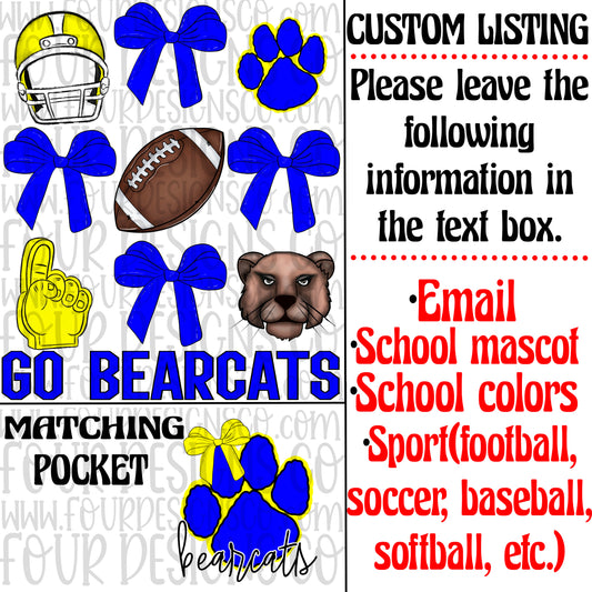 Custom mascot bow design