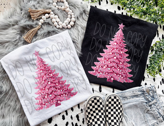 Pink rhinestone Christmas tree