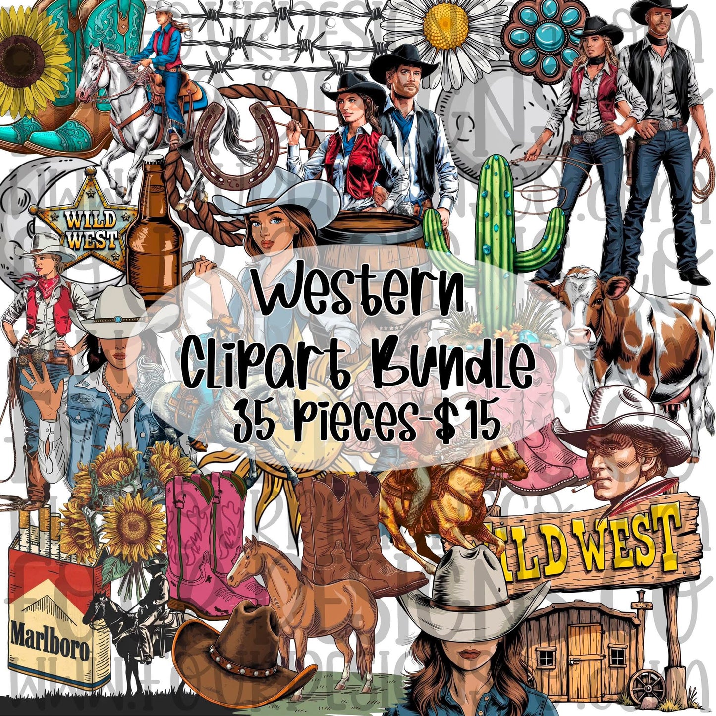 Western clipart bundle