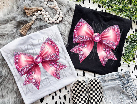 Pink rhinestone bow