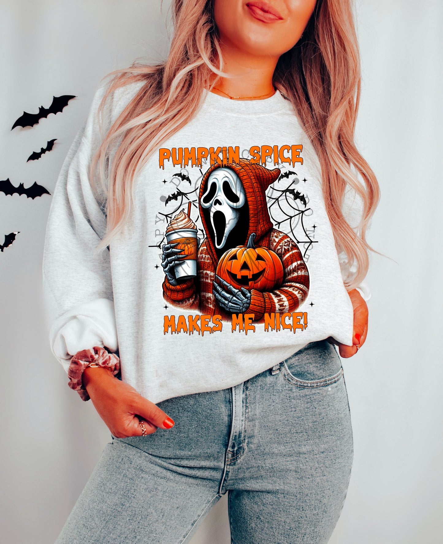 Ghost face pumpkin spice