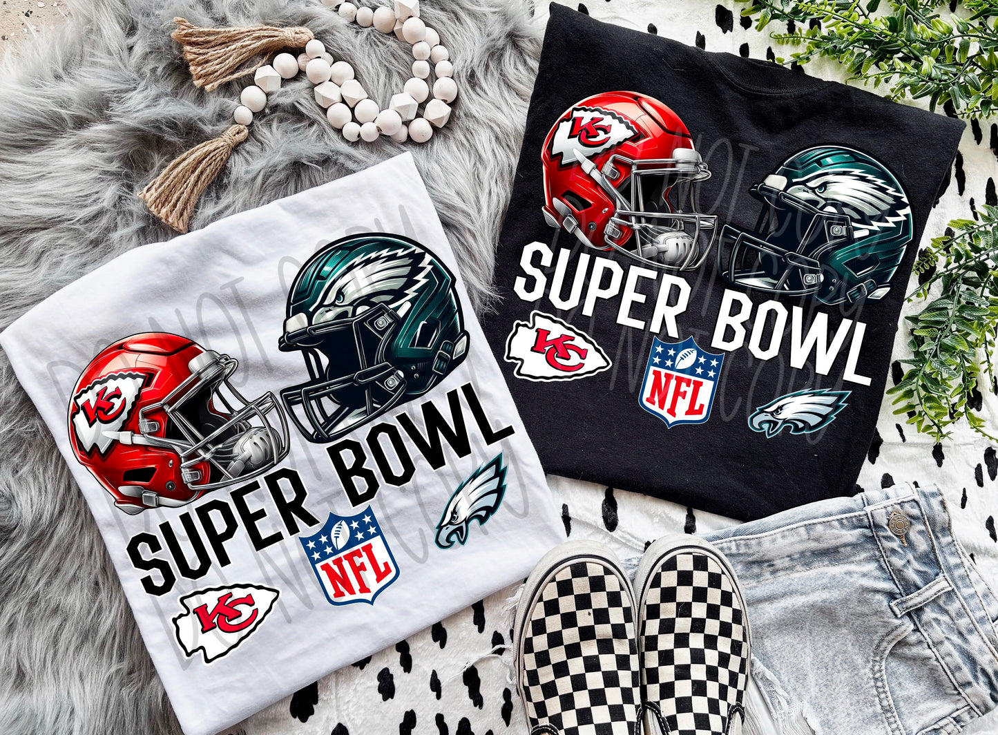 Super Bowl Chiefs-Eagles (Black & White included) (NO YEAR)