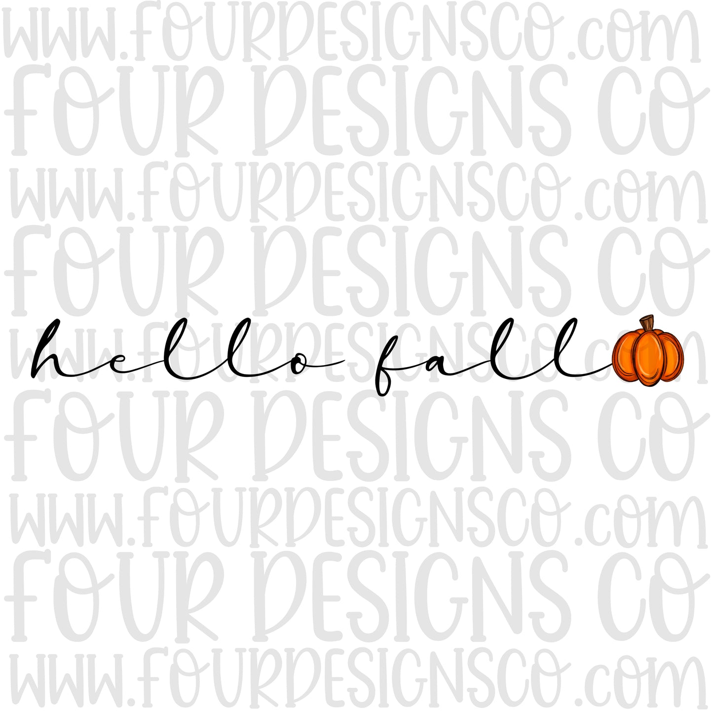 Simple hello fall with pumpkin