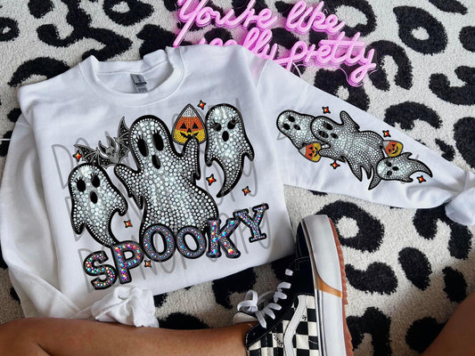 Rhinestone ghosts spooky