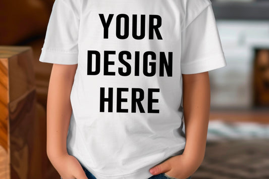 Kids white shirt mock up