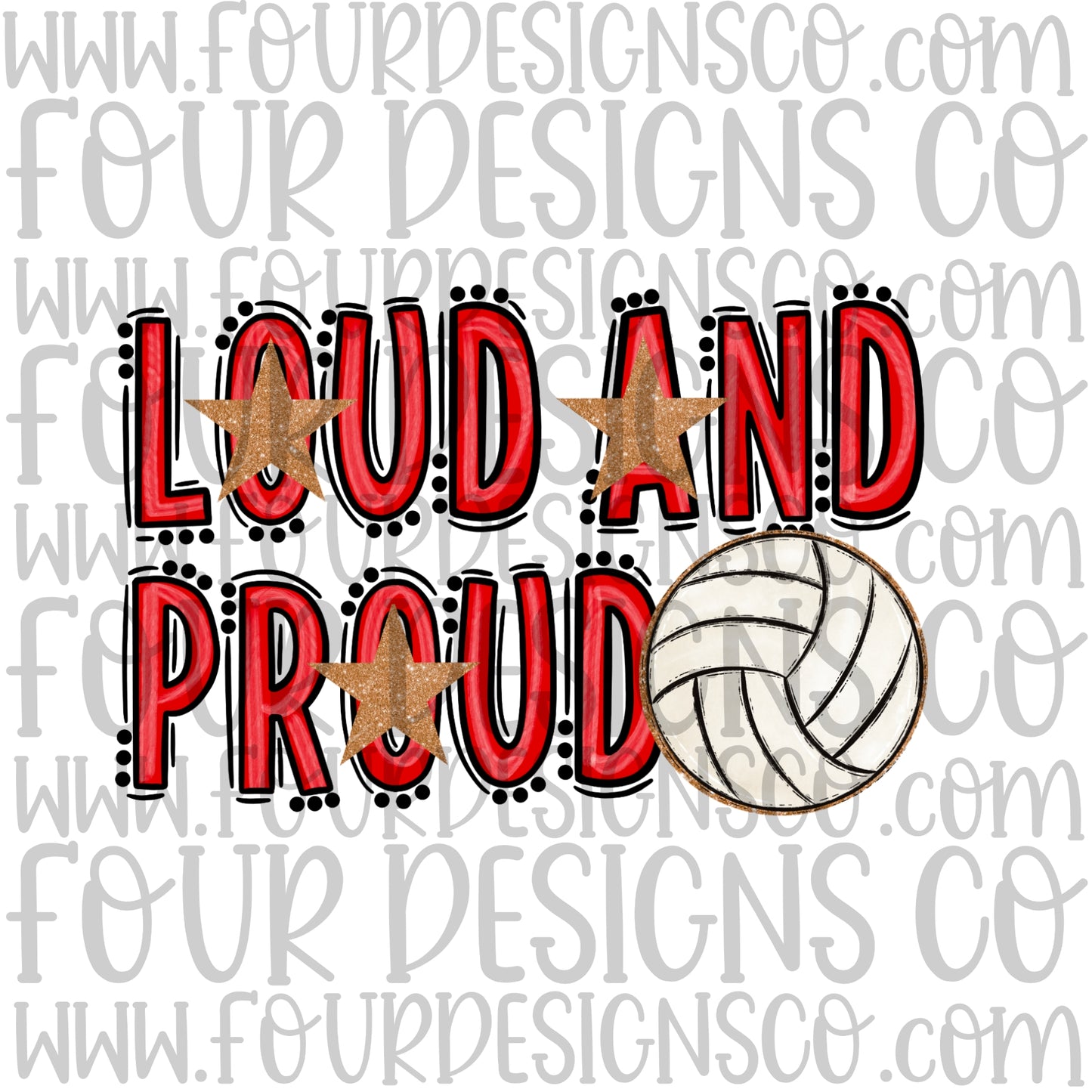 Loud and Proud Volleyball Red