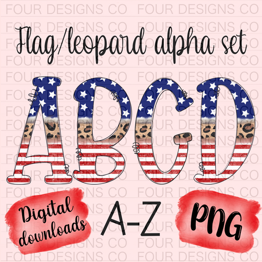 Flag/leopard alpha set