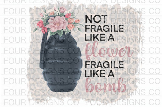 Fragile like a bomb-with leopard background