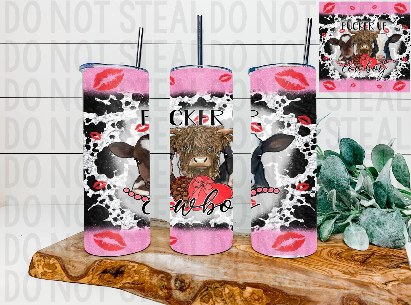 Pucker up, cowboy tumbler